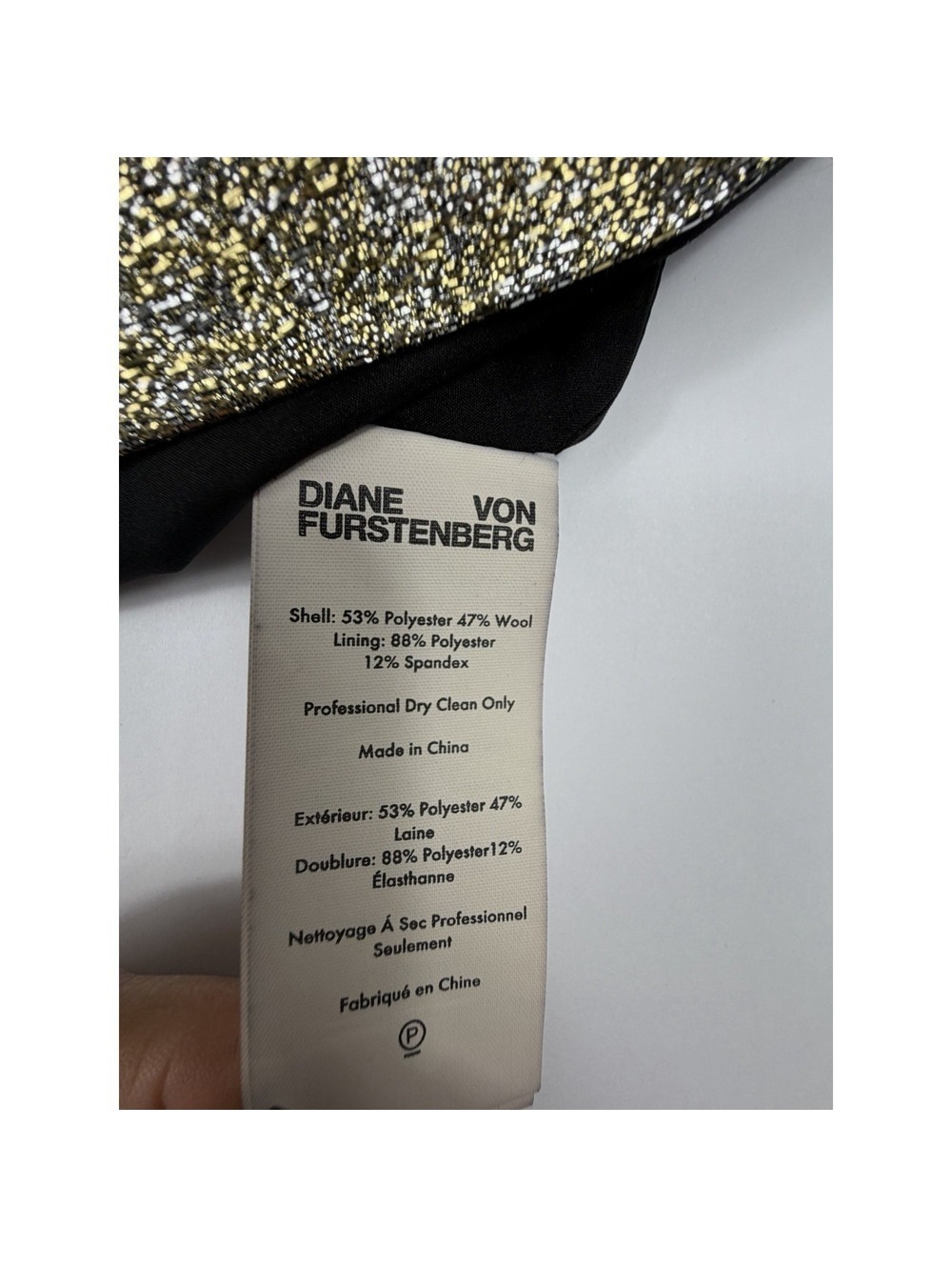 DVF Diane Von Furstenberg Gold Metallic Dress Womens 6 Cap Sleeve Cocktail - Picture 4 of 8